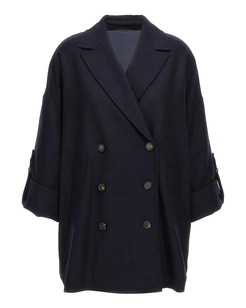 Brunello Cucinelli Kurzer Mantel - Blau Blau