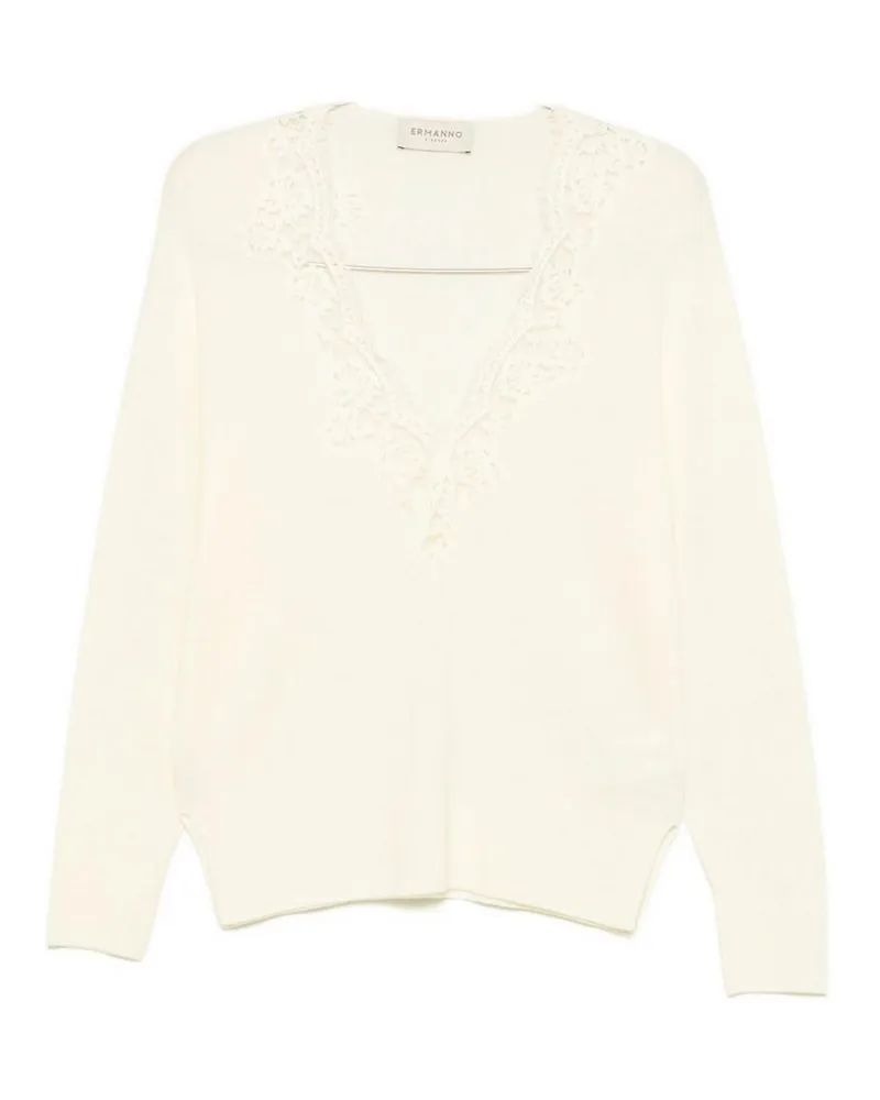 Ermanno Scervino Rundhalspullover - Weiß Weiß