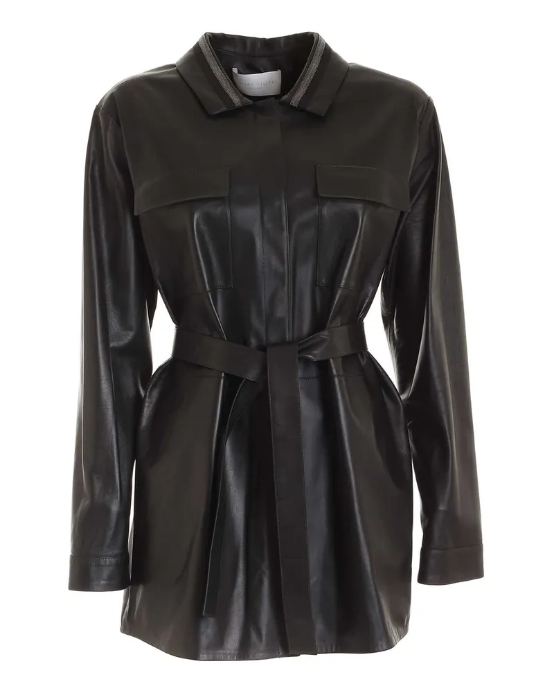 Fabiana Filippi Lederjacke - Schwarz Schwarz