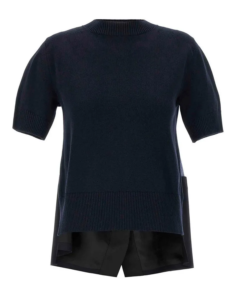 Sacai Rundhalspullover - Blau Blau
