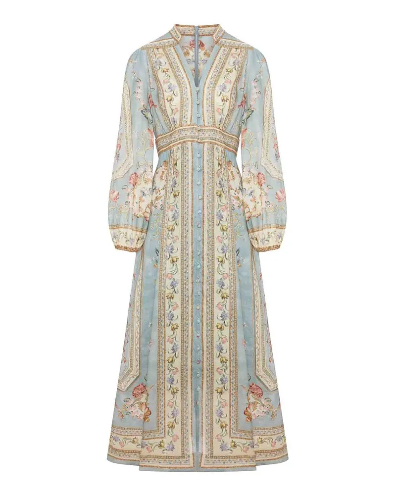Zimmermann Knielanges Kleid - Blau Blau