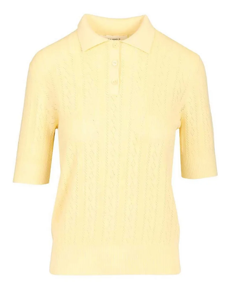 Lisa Yang Rundhalspullover - Gelb Gelb
