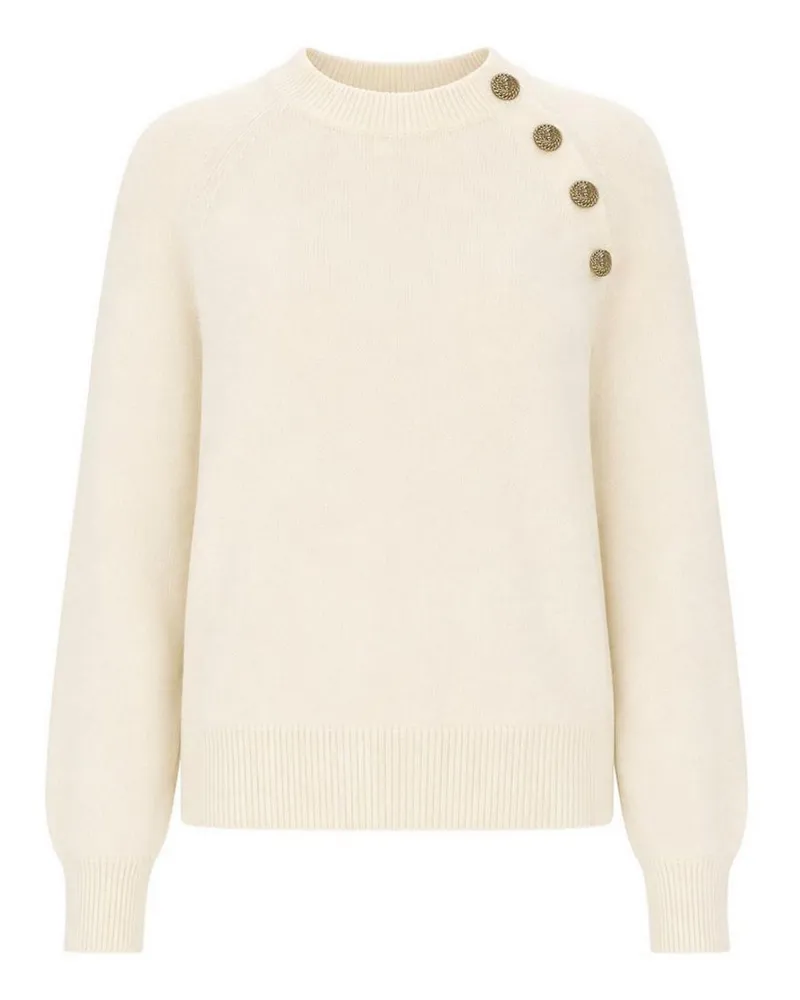 Balmain Rundhalspullover - Weiß Weiß