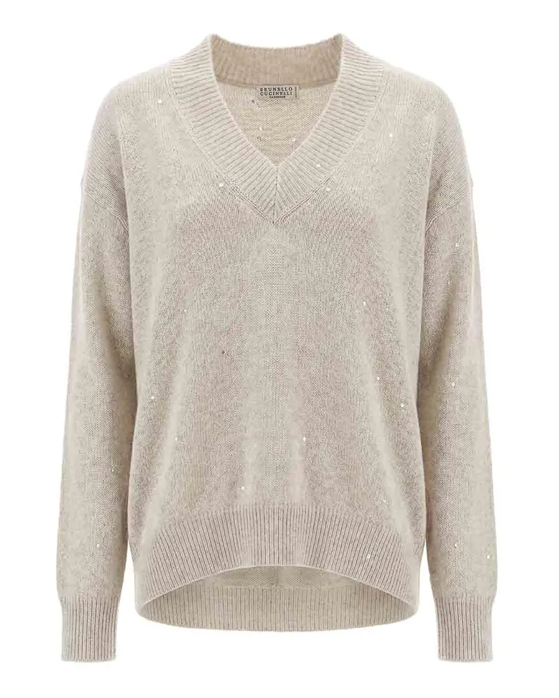 Brunello Cucinelli V-Pullover - Weiß Weiß