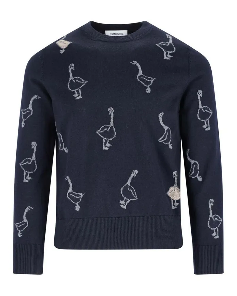 Thom Browne Rundhalspullover - Blau Blau