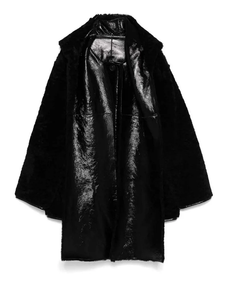 Alberta Ferretti Kurzer Mantel - Schwarz Schwarz