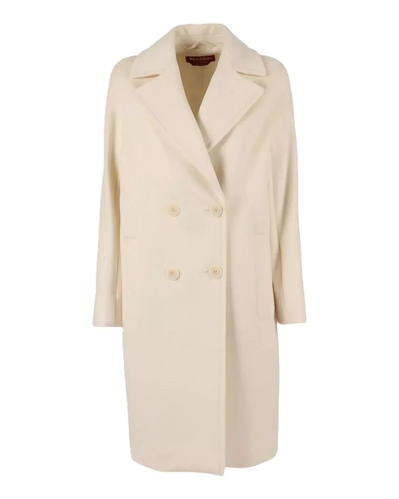 Max Mara Knielanger Mantel - Weiß Weiß