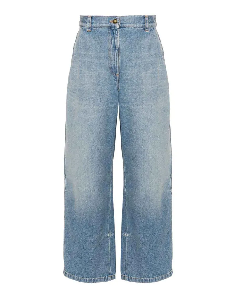 Palm Angels Straight Leg Jeans - Blau Blau