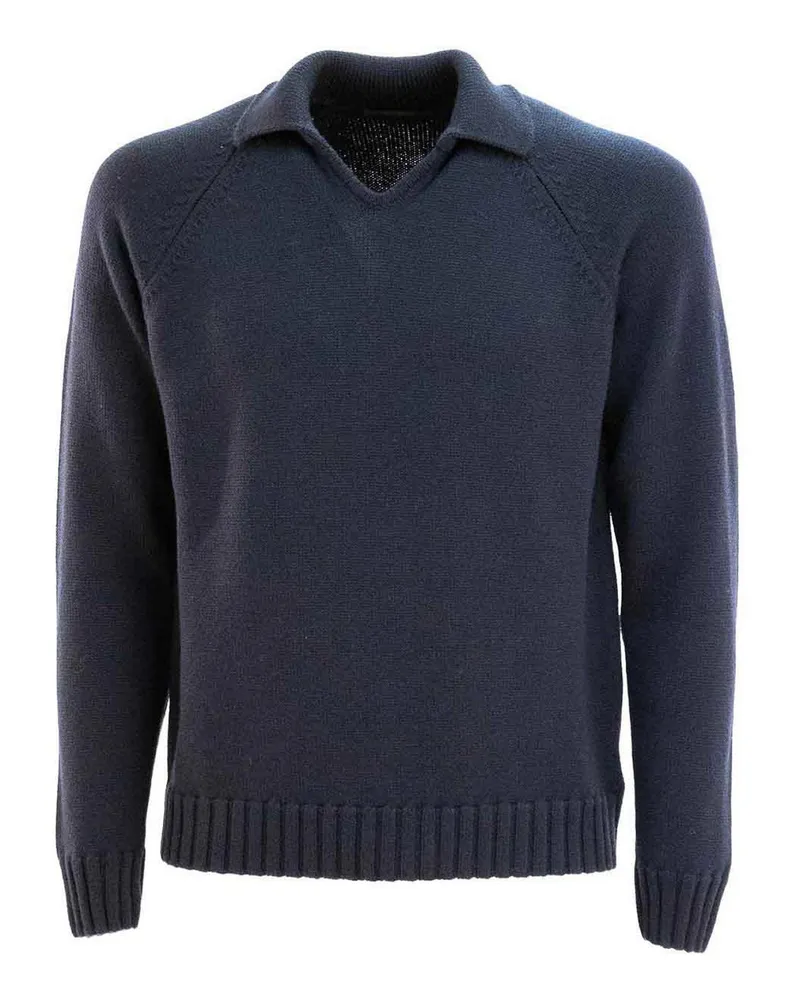 Zanone V-Pullover - Blau Blau