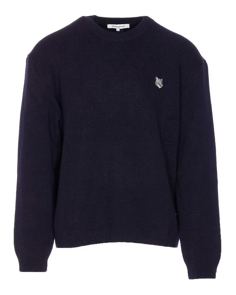 Kitsuné Rundhalspullover - Blau Blau