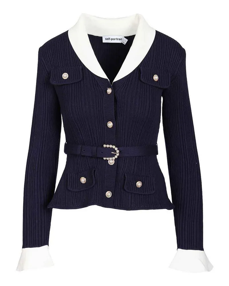 Self-Portrait Cardigan - Blau Blau