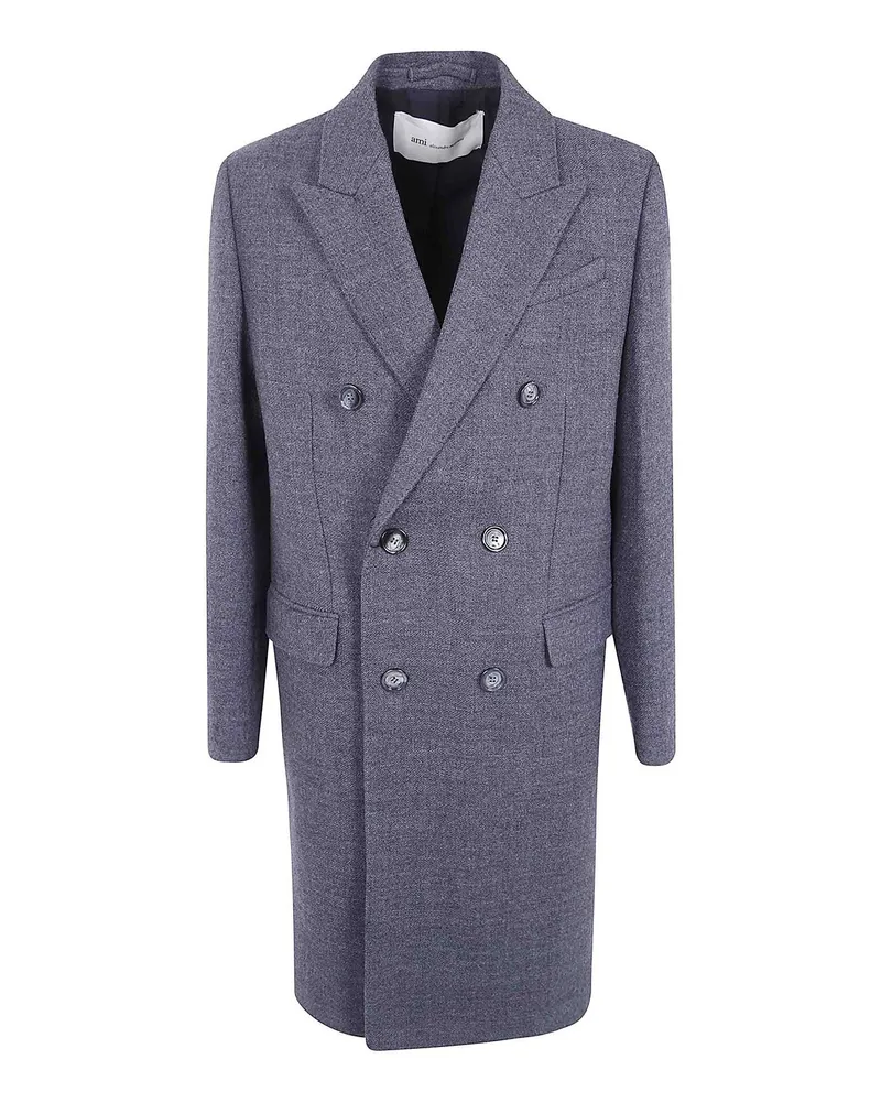AMI Paris Langer Mantel - Grau Grau
