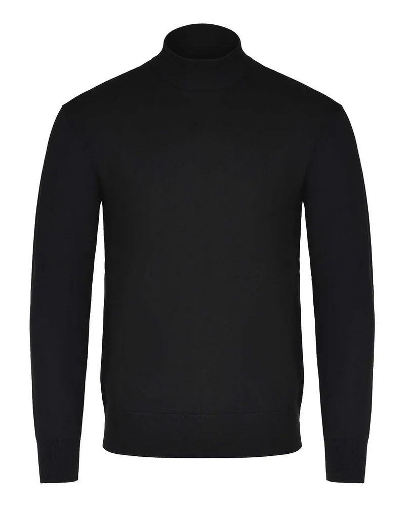 Paolo Pecora Milano Rundhalspullover - Schwarz Schwarz