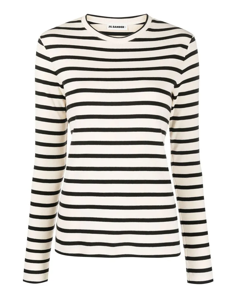 Jil Sander Rundhalspullover - Weiß Weiß