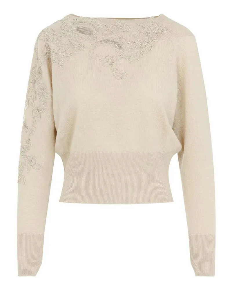 Ermanno Scervino Rundhalspullover - Creme Creme