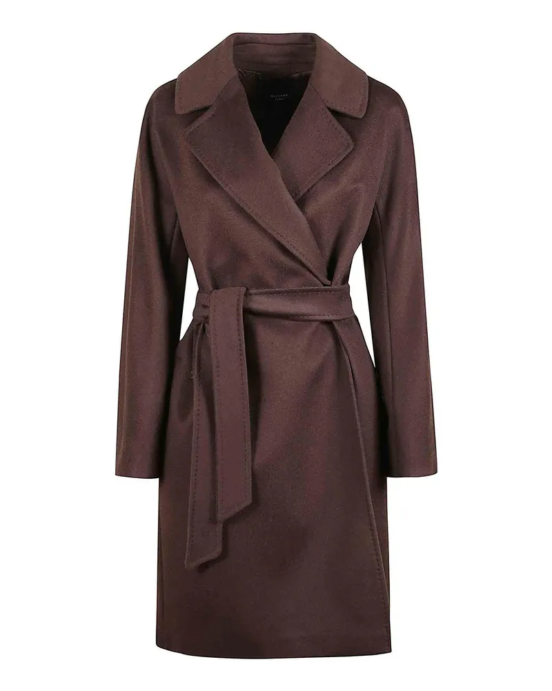 Max Mara Knielanger Mantel - Dunkelbraun Dunkelbraun
