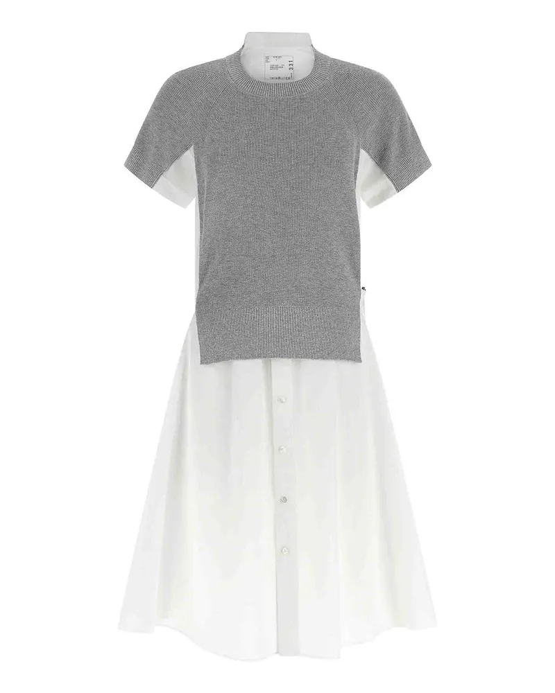 Sacai Knielanges Kleid - Weiß Weiß