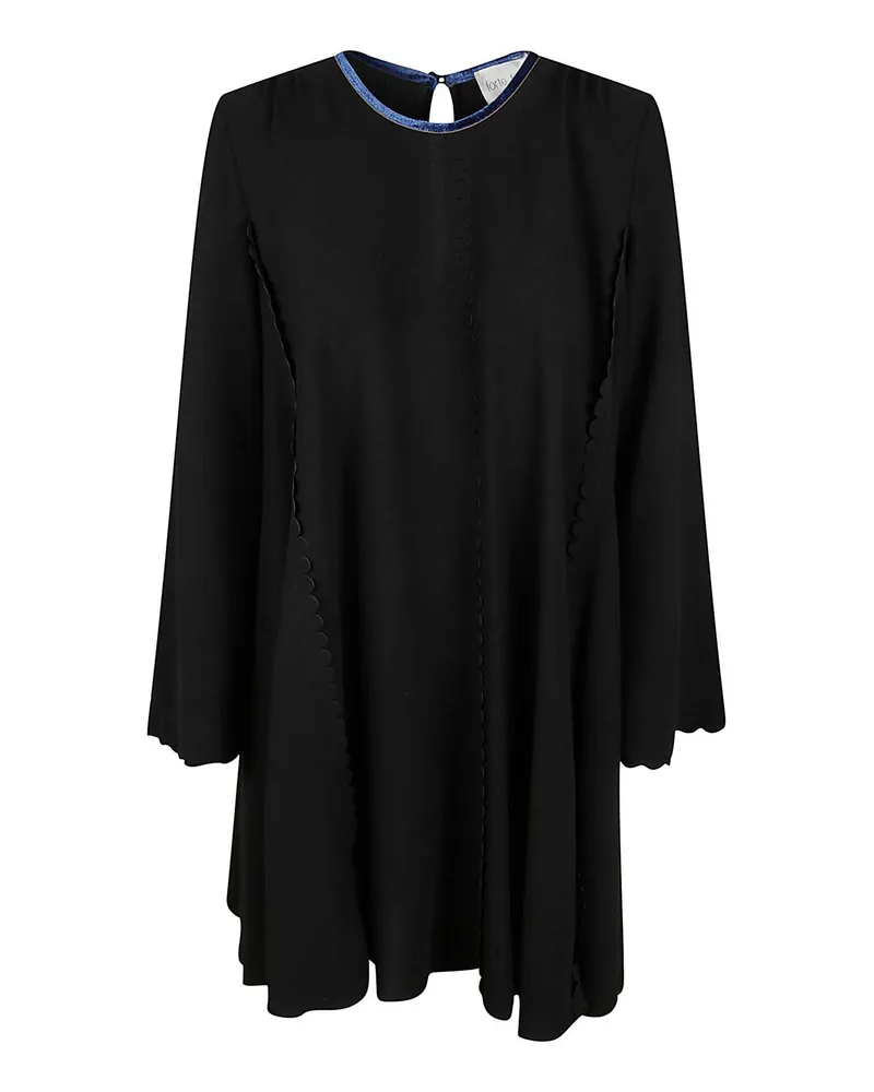 forte_forte Knielanges Kleid - Schwarz Schwarz