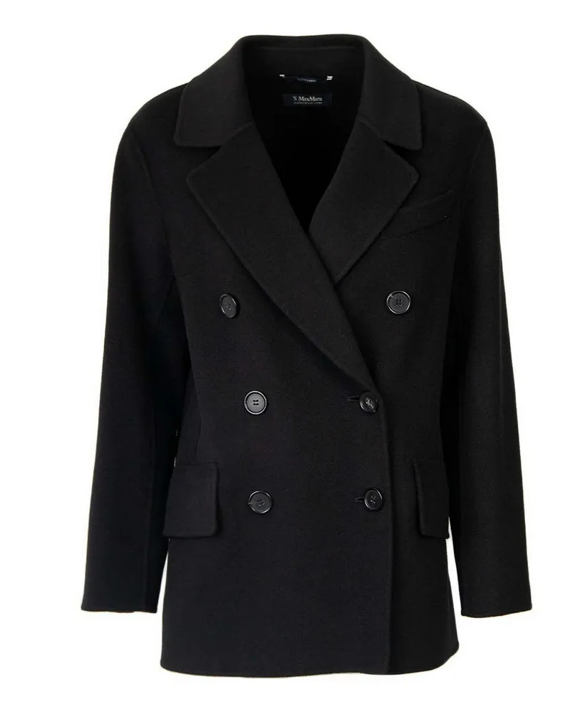 Max Mara Kurzer Mantel - Schwarz Schwarz