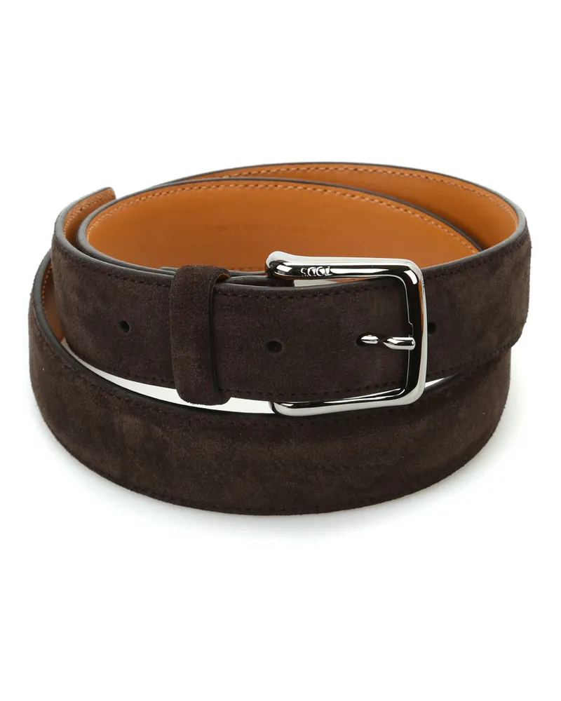 TOD'S Gürtel Aus Veloursleder Dunkelbraun