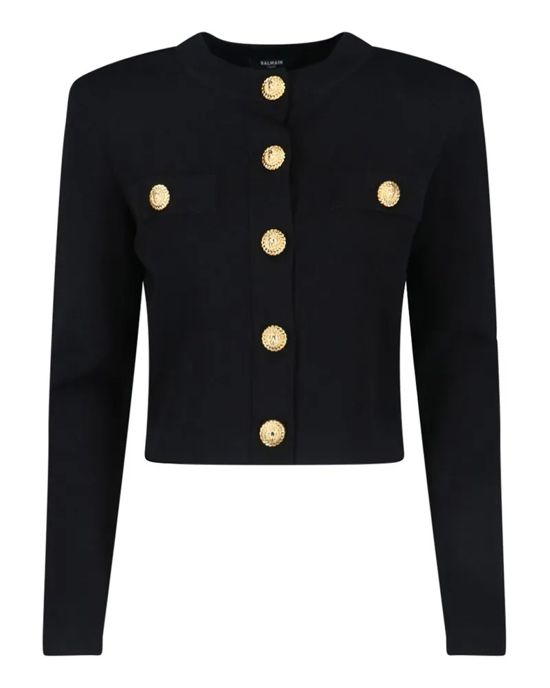 Balmain Rundhalspullover - Schwarz Schwarz