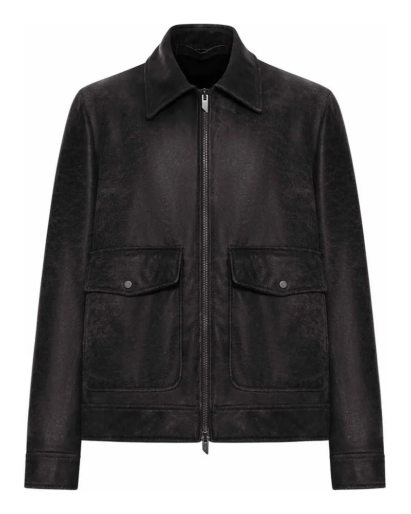 Salvatore Santoro Lederjacke - Schwarz Schwarz