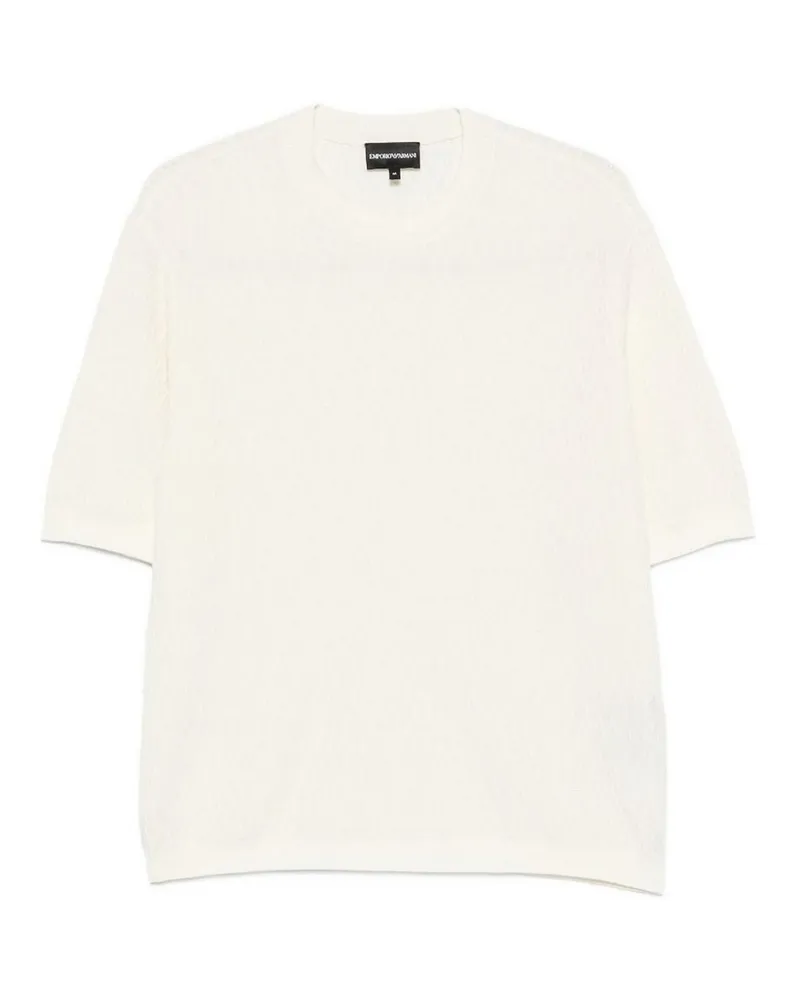 Emporio Armani Rundhalspullover - Weiß Weiß