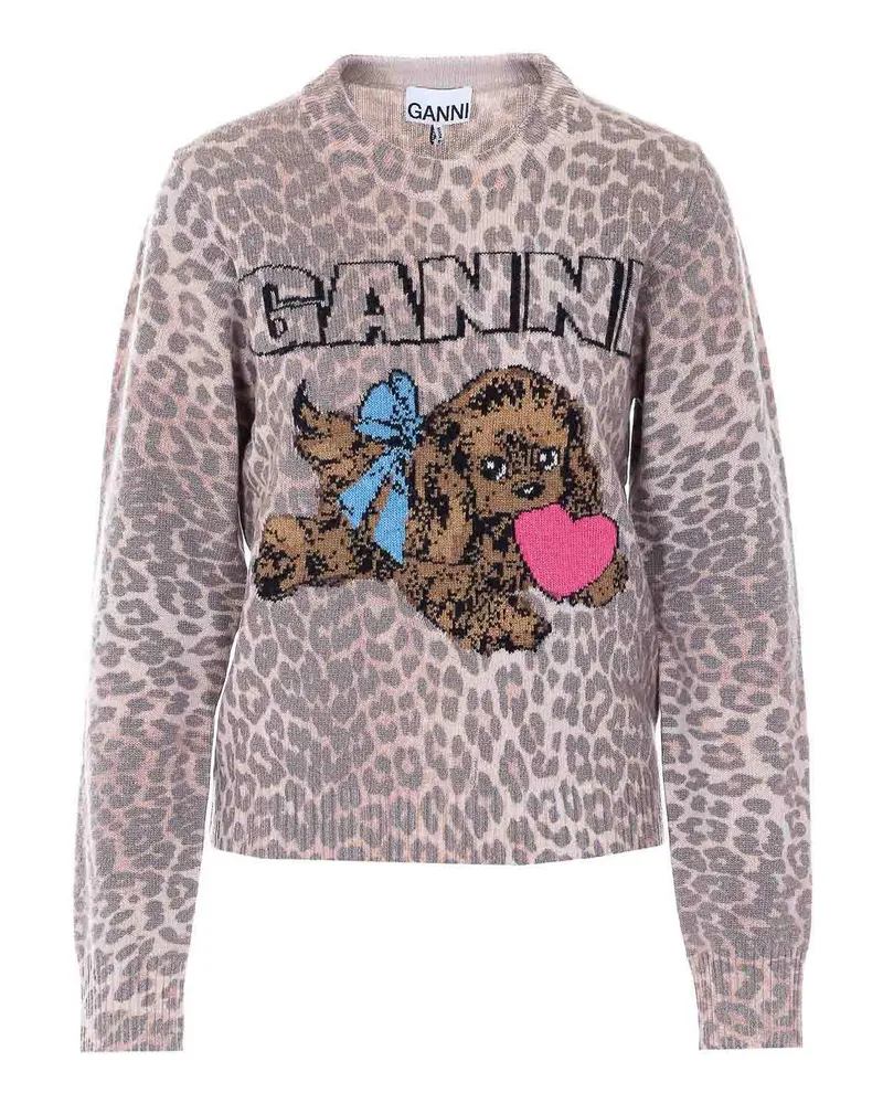 Ganni Rundhalspullover - Braun Braun