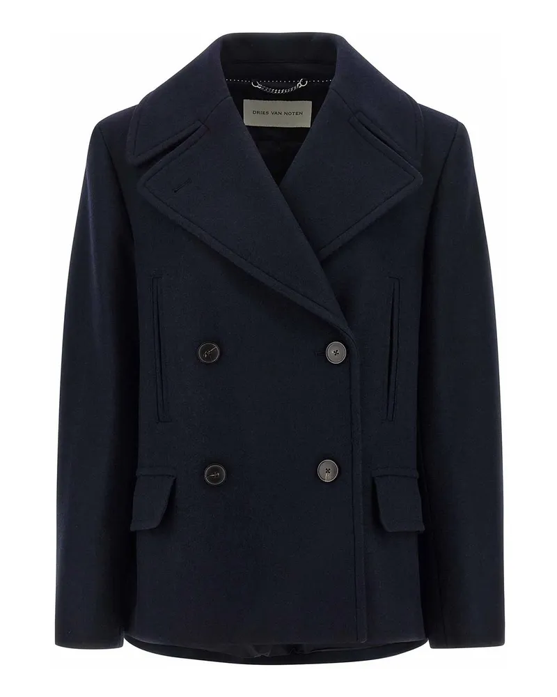 Dries van Noten Kurzer Mantel - Blau Blau