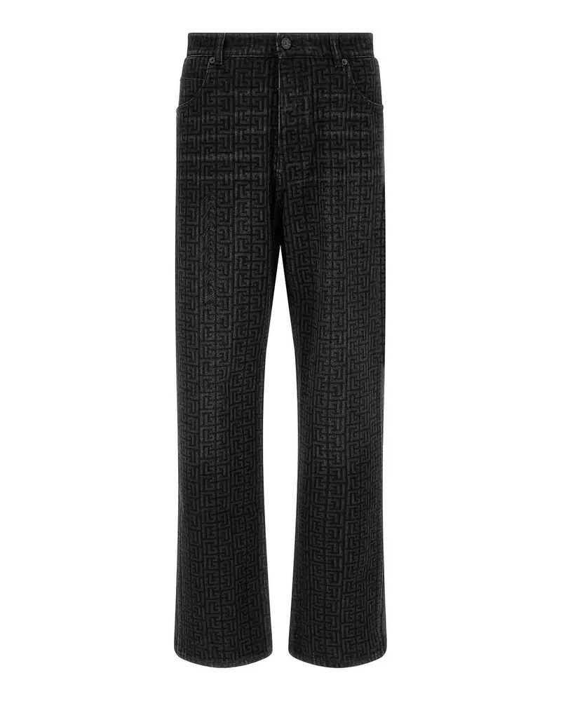 Balmain Straight Leg Jeans - Schwarz Schwarz