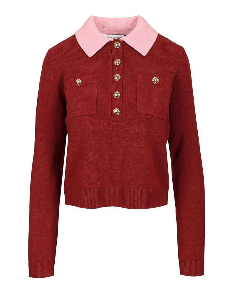 Self-Portrait Rundhalspullover - Dunkelrot Dunkelrot