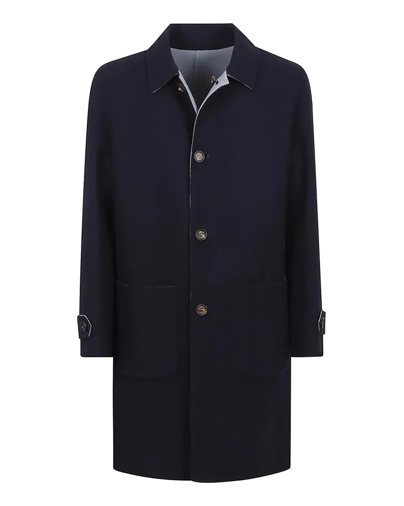 Eleventy Knielanger Mantel - Blau Blau