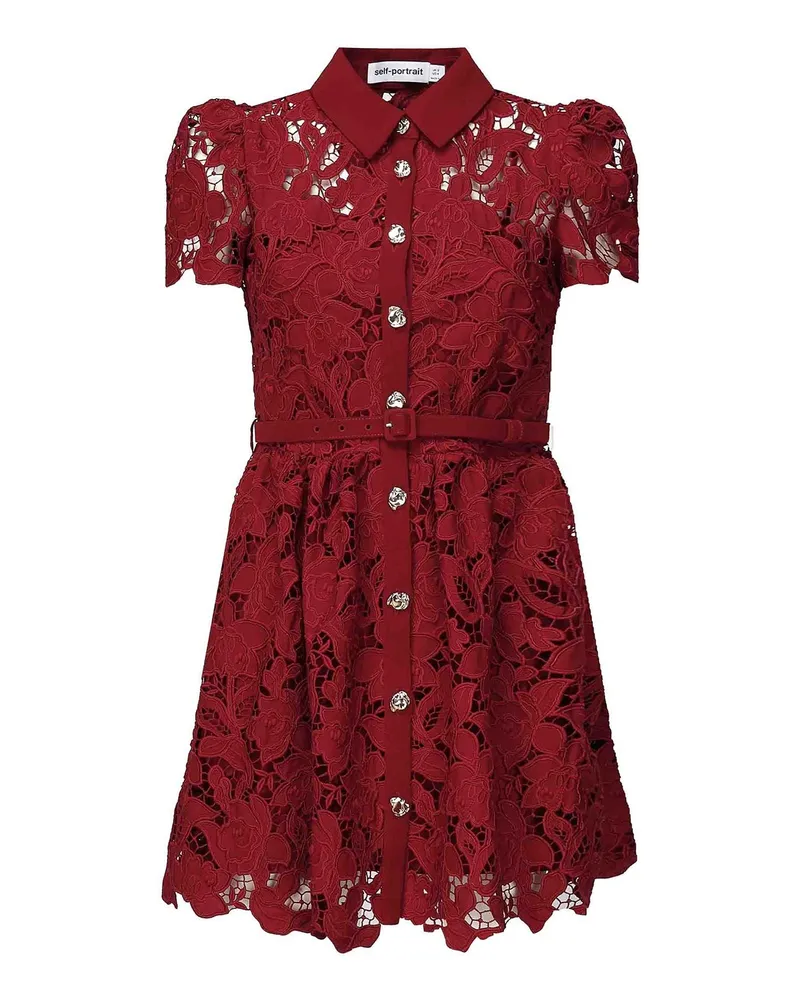 Self-Portrait Kurzes Kleid - Lila Rot