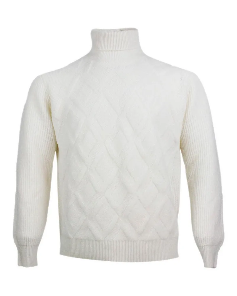 BARBA Rundhalspullover - Weiß Weiß