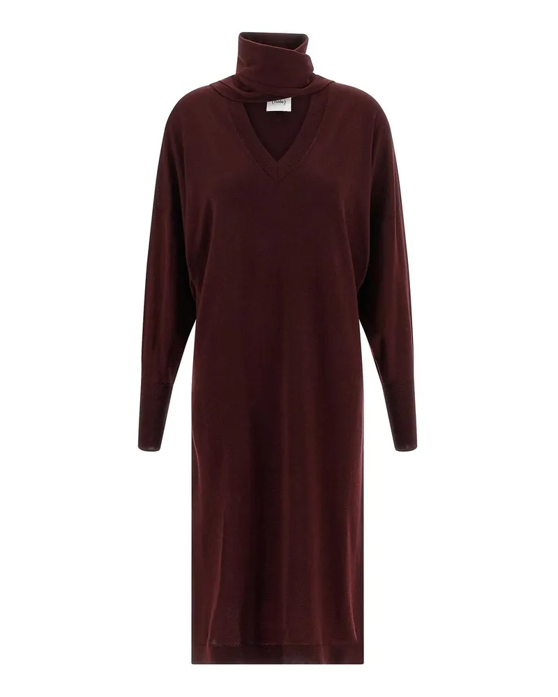 NUDE Knielanges Kleid - Dunkelrot Dunkelrot