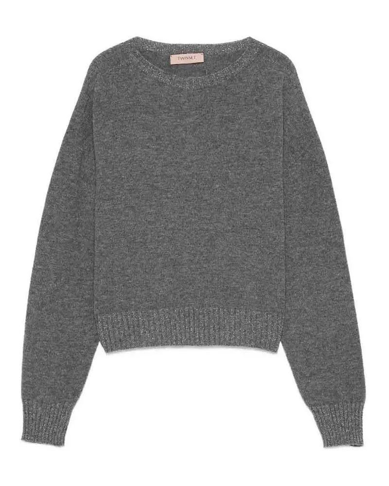 Twin-Set Rundhalspullover - Grau Grau
