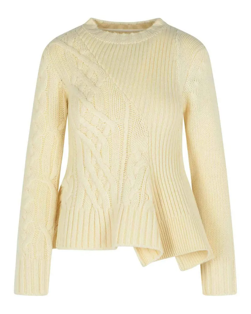 Sacai Rundhalspullover - Creme Creme