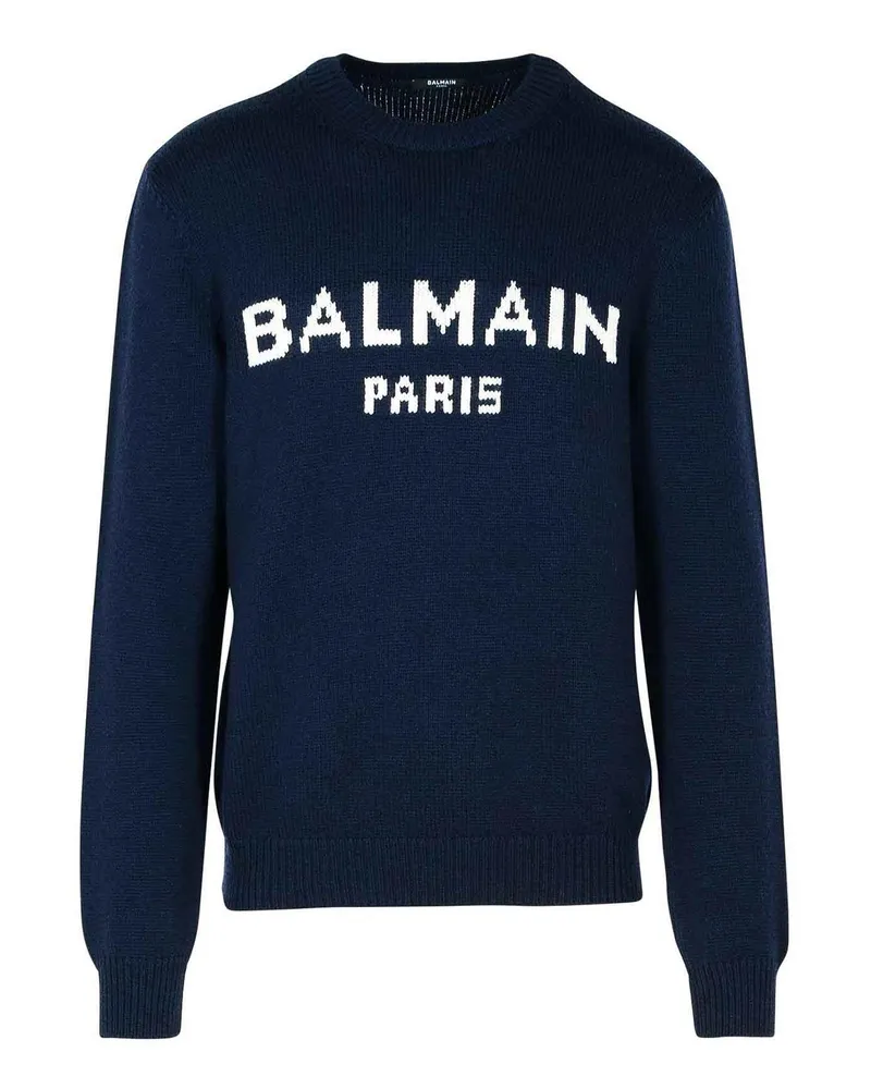 Balmain Rundhalspullover - Blau Blau