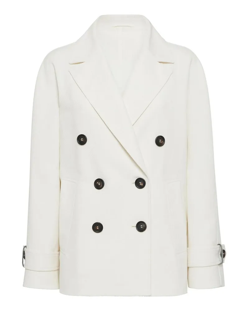 Brunello Cucinelli Kurzer Mantel - Weiß Weiß