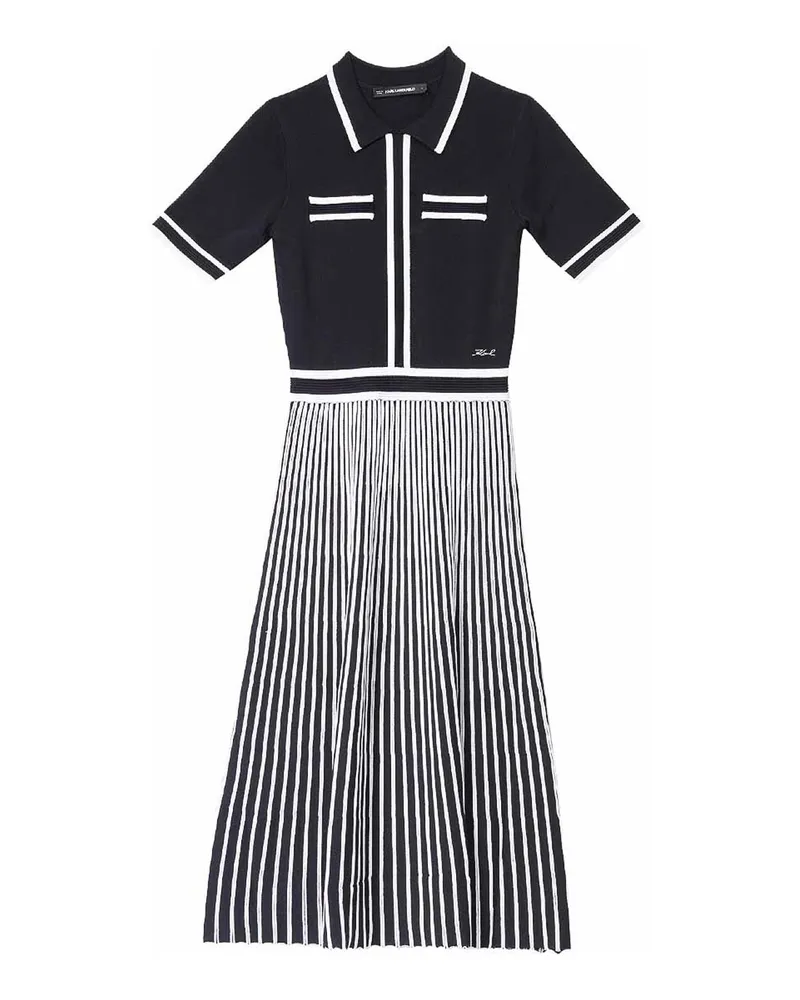 Karl Lagerfeld Knielanges Kleid - Schwarz Schwarz