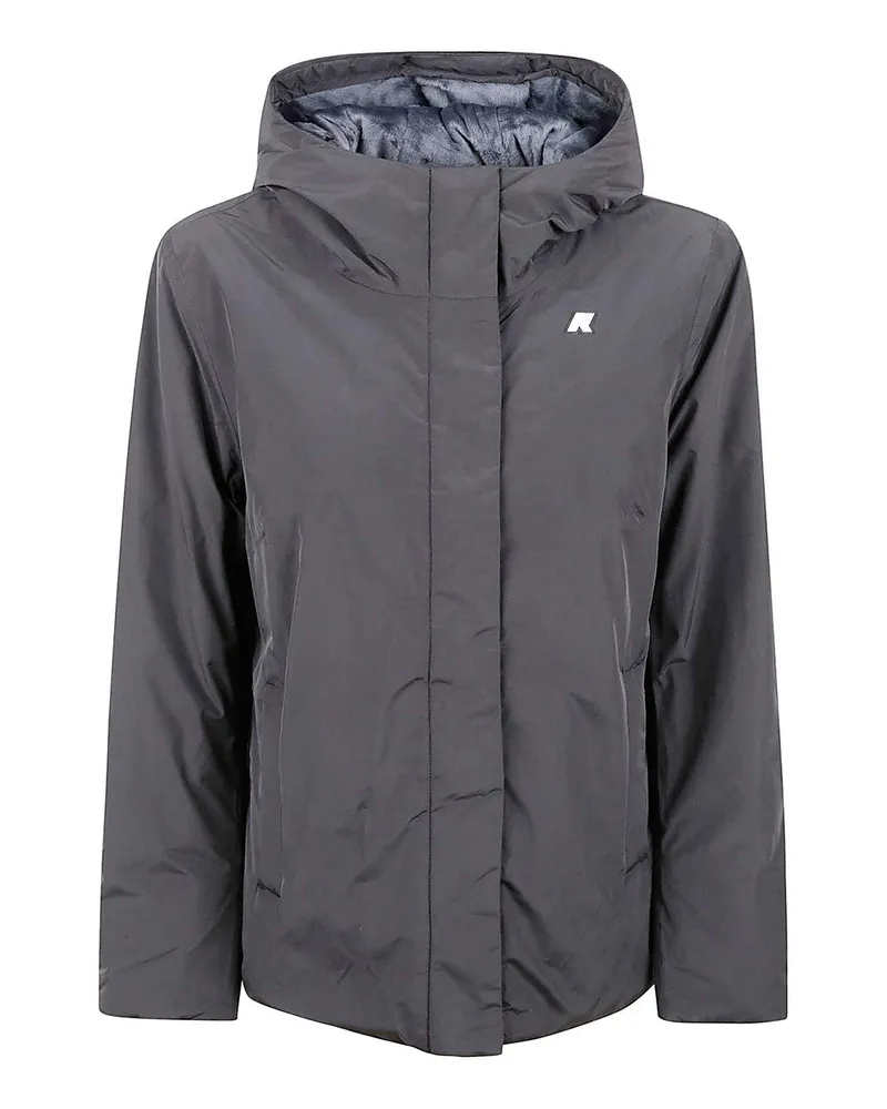 K-Way Knielanger Mantel - Schwarz Schwarz