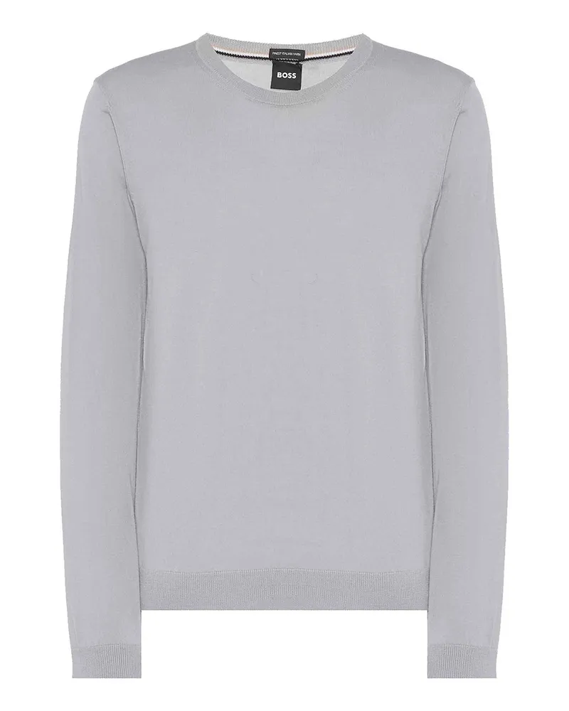 HUGO BOSS Rundhalspullover - Grau Grau