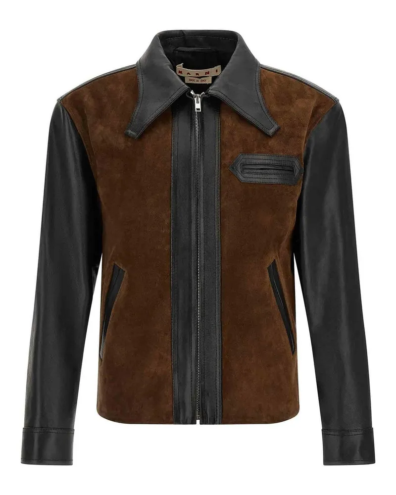 Marni Lederjacke - Bunt Bunt