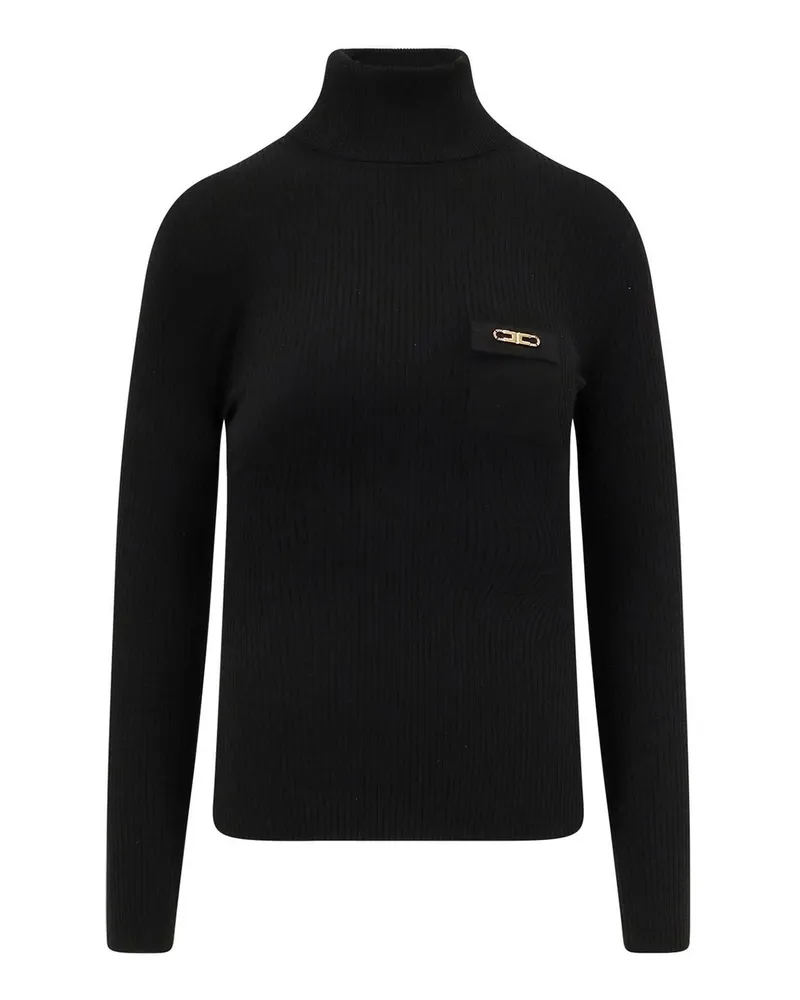 Elisabetta Franchi Rollkragenpullover - Schwarz Schwarz