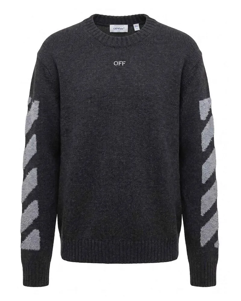 OFF-WHITE Rundhalspullover - Grau Grau