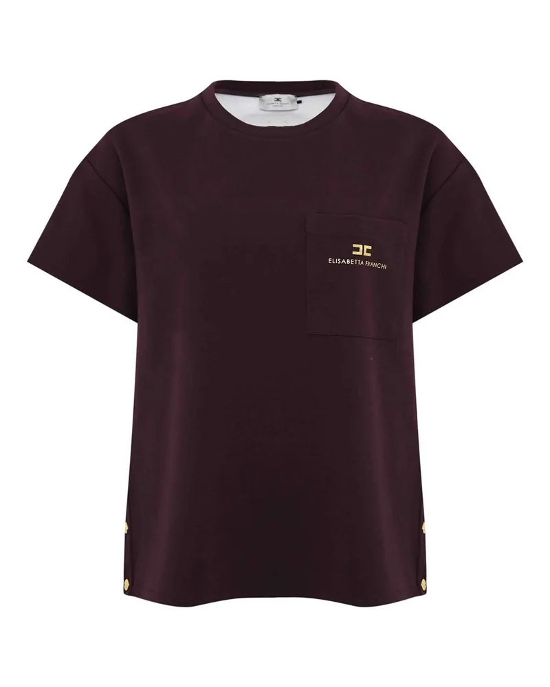Elisabetta Franchi T-Shirt - Dunkel-Lila Dunkel-lila