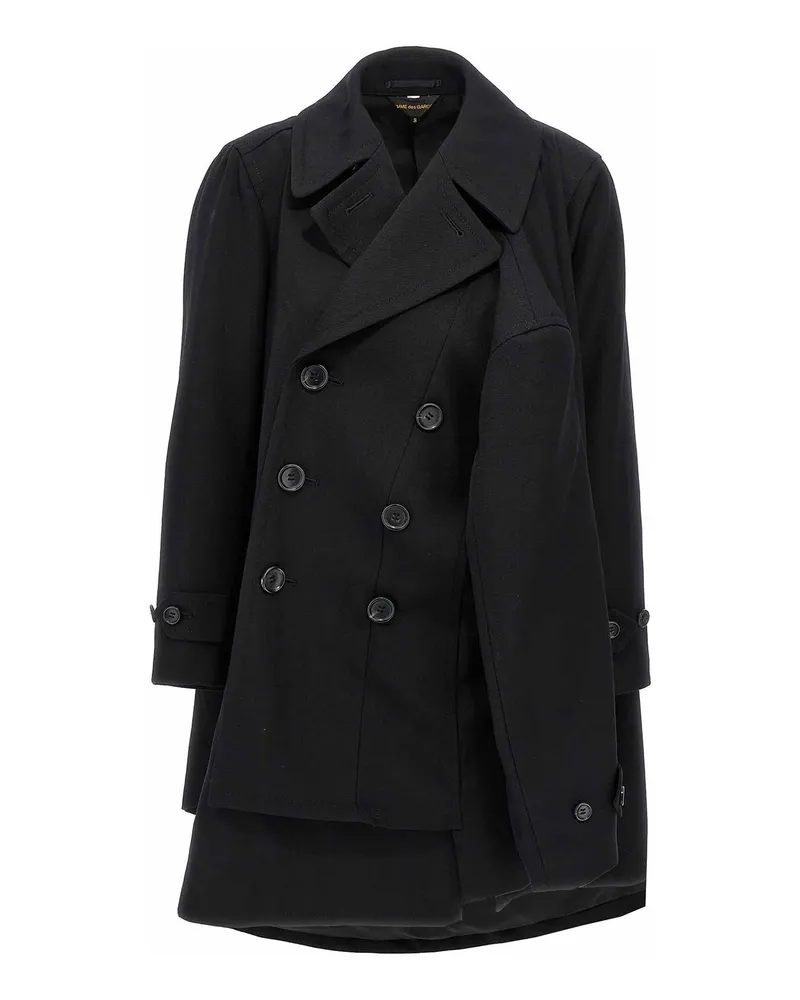 Comme des Garçons Kurzer Mantel - Schwarz Schwarz