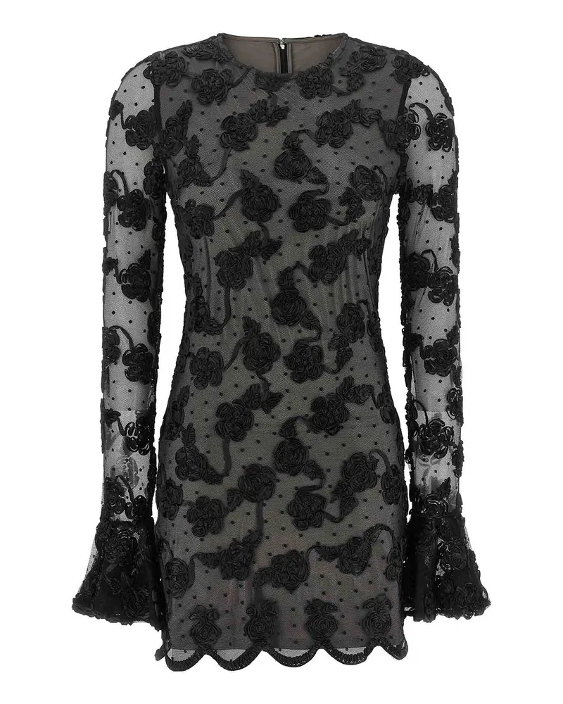 ROTATE Birger Christensen Knielanges Kleid - Schwarz Schwarz