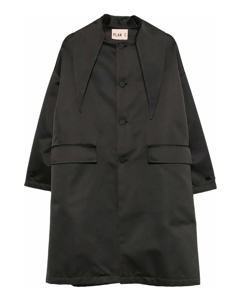 PLAN C Trenchcoat - Schwarz Schwarz