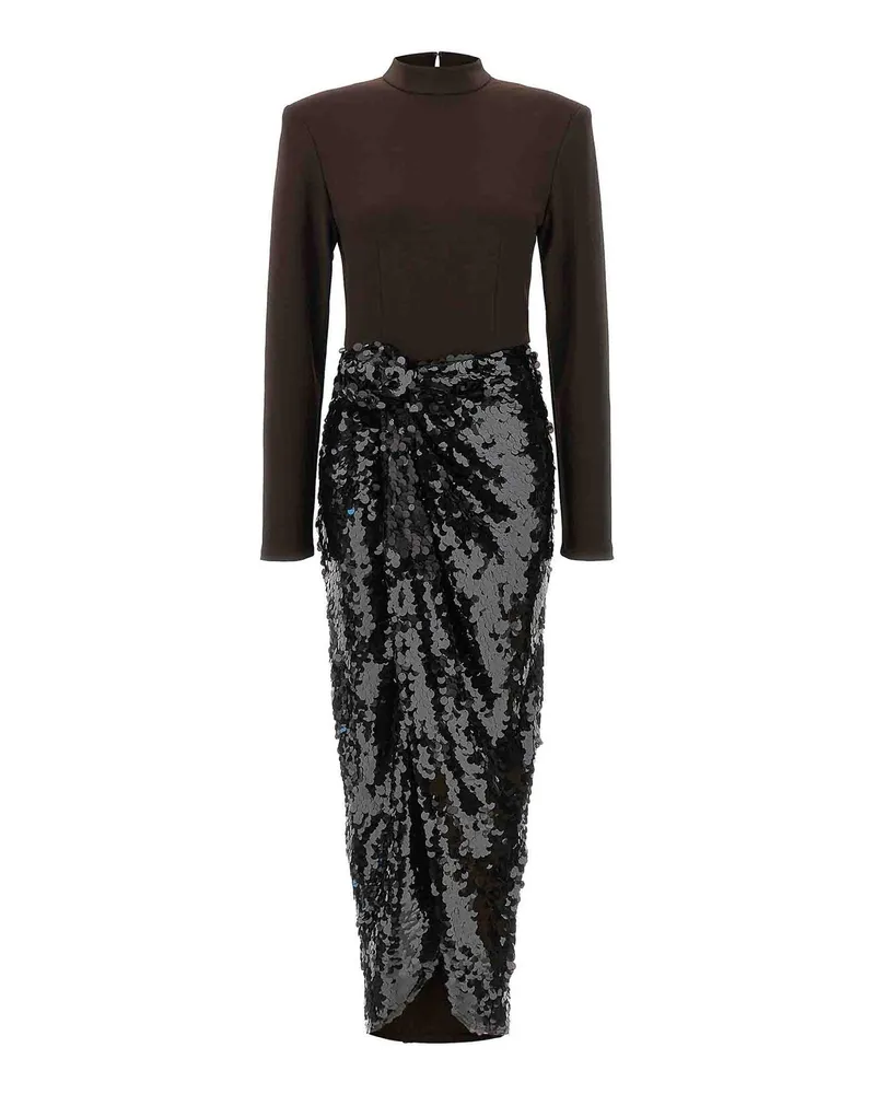 ROTATE Birger Christensen Knielanges Kleid - Braun Braun